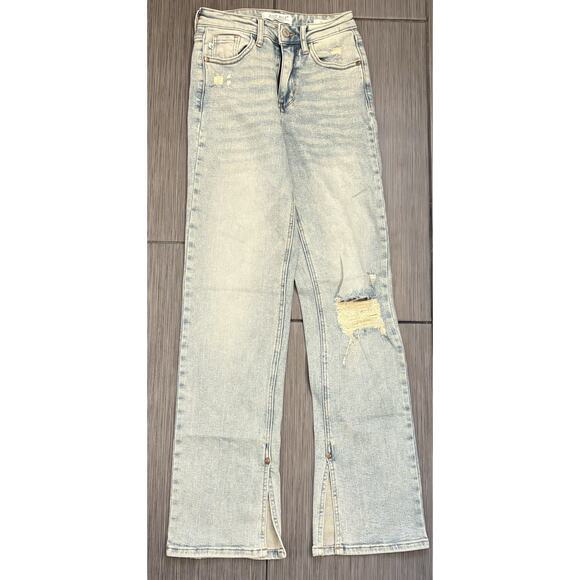 Judy Blue The Bees Knees Straight Fit Size 0/24 High Waisted Bottom Slit - Picture 1 of 11